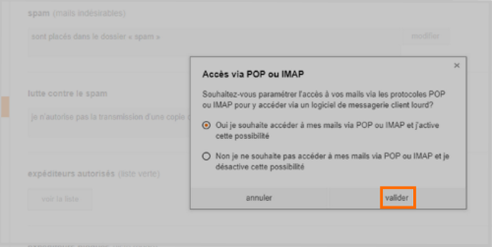 26573768 mail orange activer desactiver pop imap validation screenshot